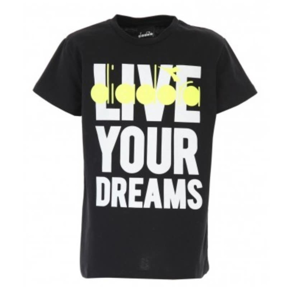Diadora Black T-Shirt Live Your Dreams Size 10 NWT